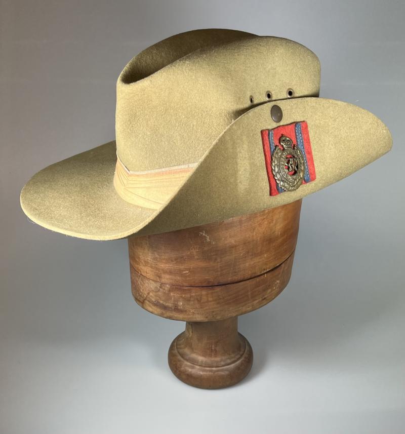 WW2 British Army Bush, ‘Slouch’ Hat, 1942, Size 6 ½, Badged to Royal Engineers.