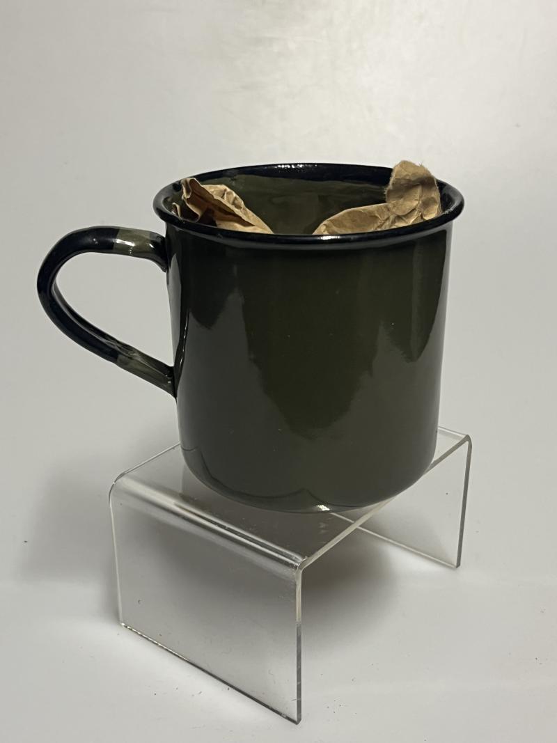 WW2 British, Unissued, Late War, Green Enamelled Mug.