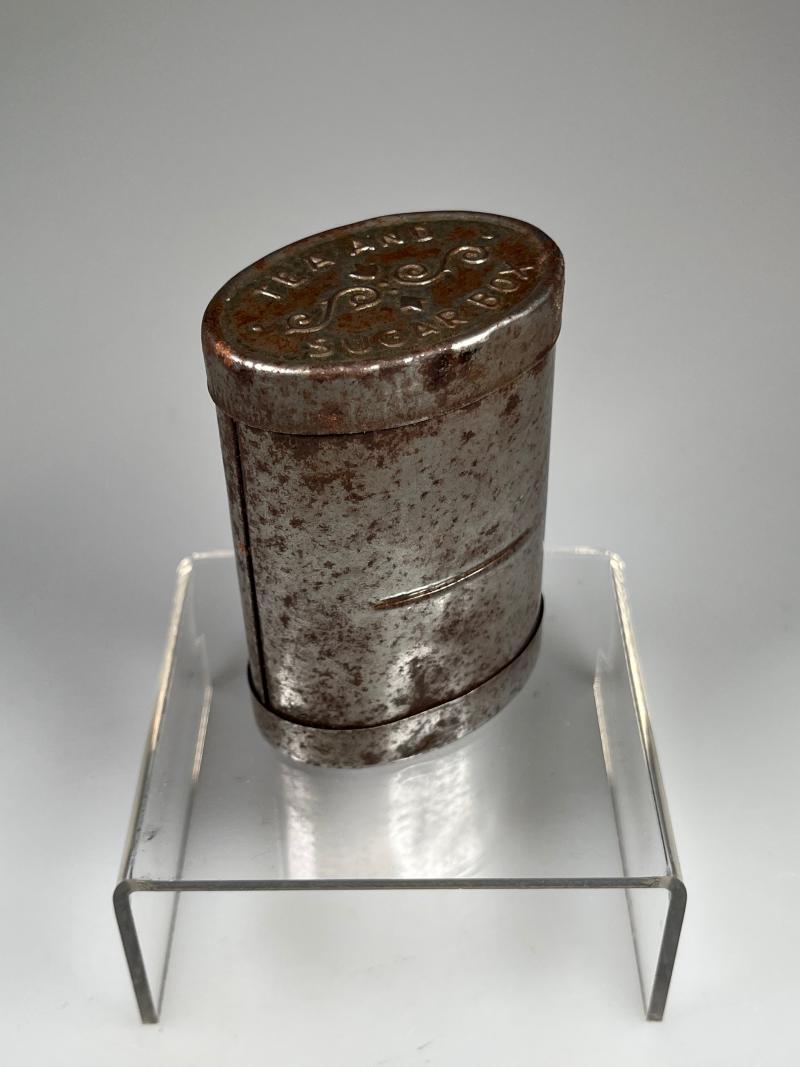 WW1 British, original ‘pack-filler’, Comforts Tea and Sugar tin.